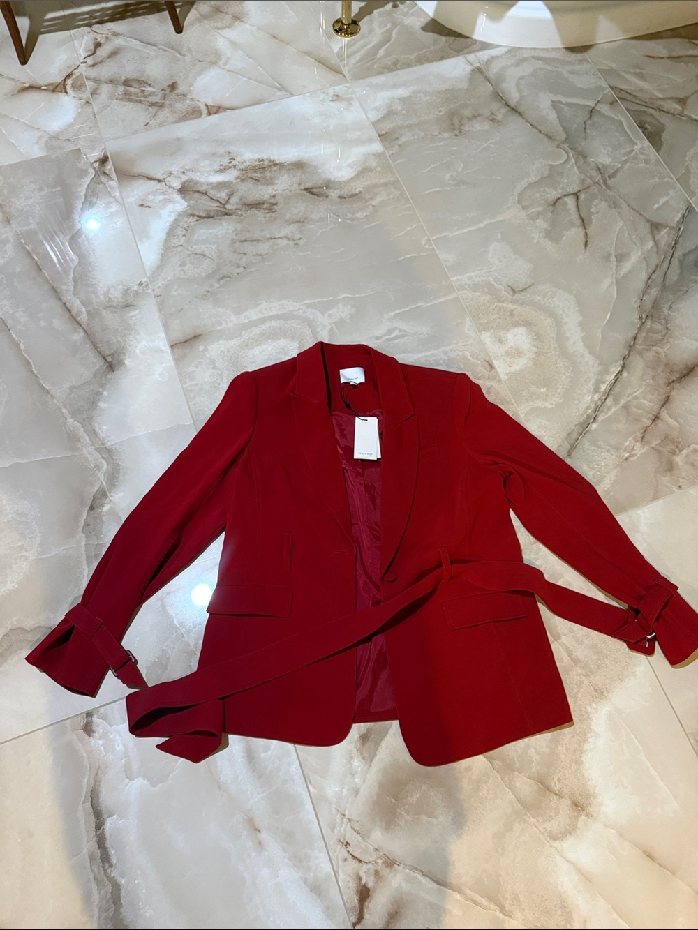 Women's Red Tailored Corina Belted Blazer